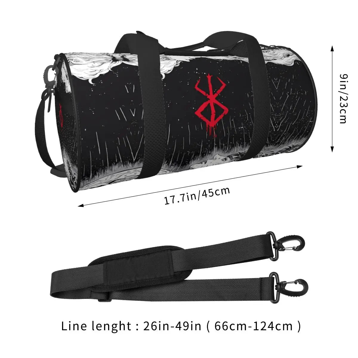 Berserk Gym Bag  Waterproof  Large Capacity Travel Handbag For Both Guts and Casca